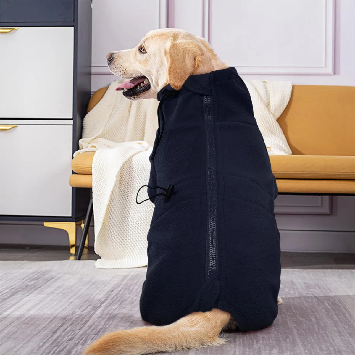 ROZKITCH Ropa de invierno para perro, resistente al viento, chaqueta cálida para clima frío, chaleco acogedor, ropa para perros pequeños y medianos, caminar, senderismo, dormir, azul, talla S