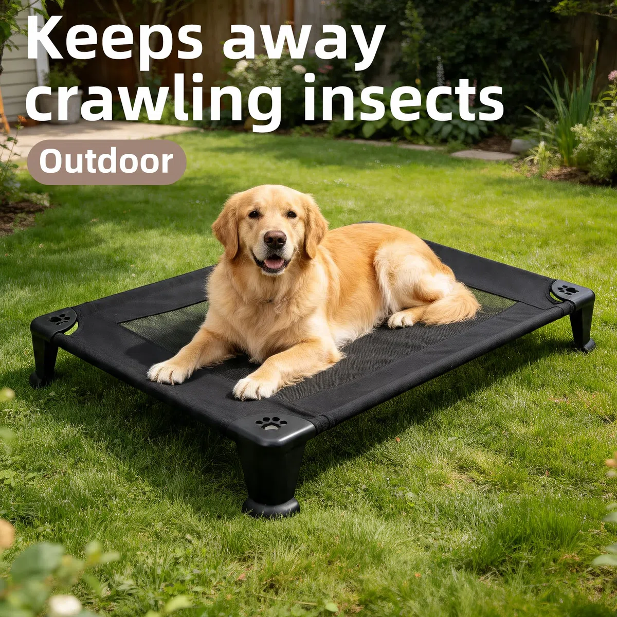 Cama elevada plegable para perros, cuna elevada para mascotas con malla transpirable, pies antideslizantes, resistente a la humedad, cama lavable para mascotas para perros medianos y grandes
