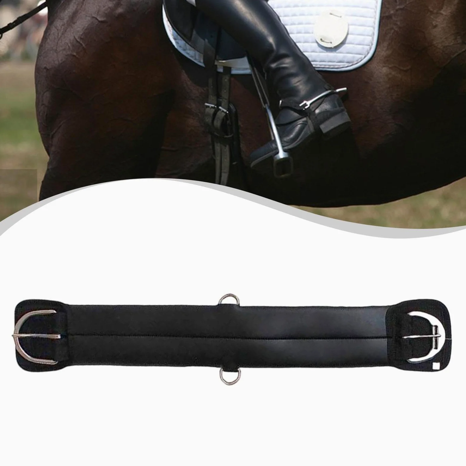 harayaa Cincha para Caballos Equipada con Material Transpirable, Diseño Elástico Y Cincha Acolchada para Deportes Ecuestres, Caballos de Ocio Y Equitación Pro