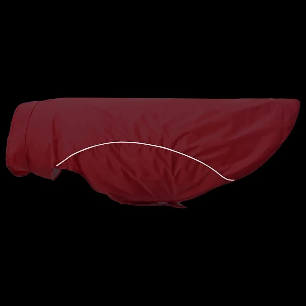 Chubasquero para perros con tiras reflectantes de poliéster, color rojo, talla 3XL, impermeable y resistente al viento, transpirable para invierno y otoño, con cierre de y orificio para el