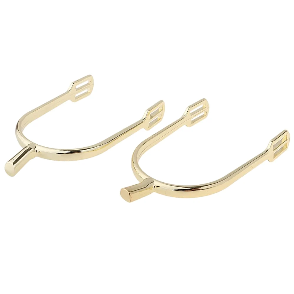 Espuelas ecuestres de aleación de zinc para caballos, espuelas ecuestres, para mujer, 2 unidades (color: dorado)