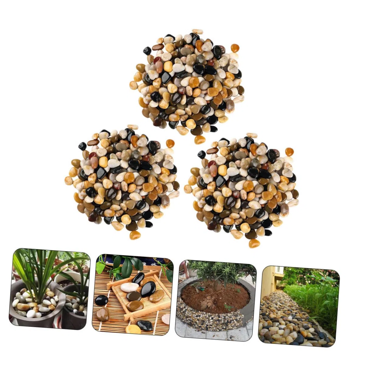 DOITOOL 3 Paquetes De Guijarros Decorativos Naturales Grava para Pecera Pequeñas Piedras Decorativas Plantas De Terrario Piedras Decoración De Pecera Guijarros Decorativos para