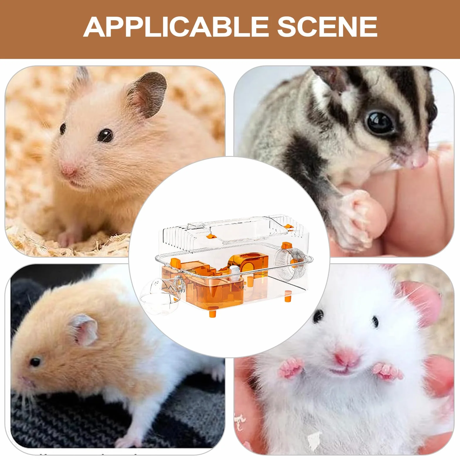 Casa para Hámster con Botella De Agua Y Juguetes Grandes | Jaula Transparente Para Mascotas Pequeñas Para Mascotas: Ratones Enanos, Conejos Sirios, Pequeños Animales, Para En