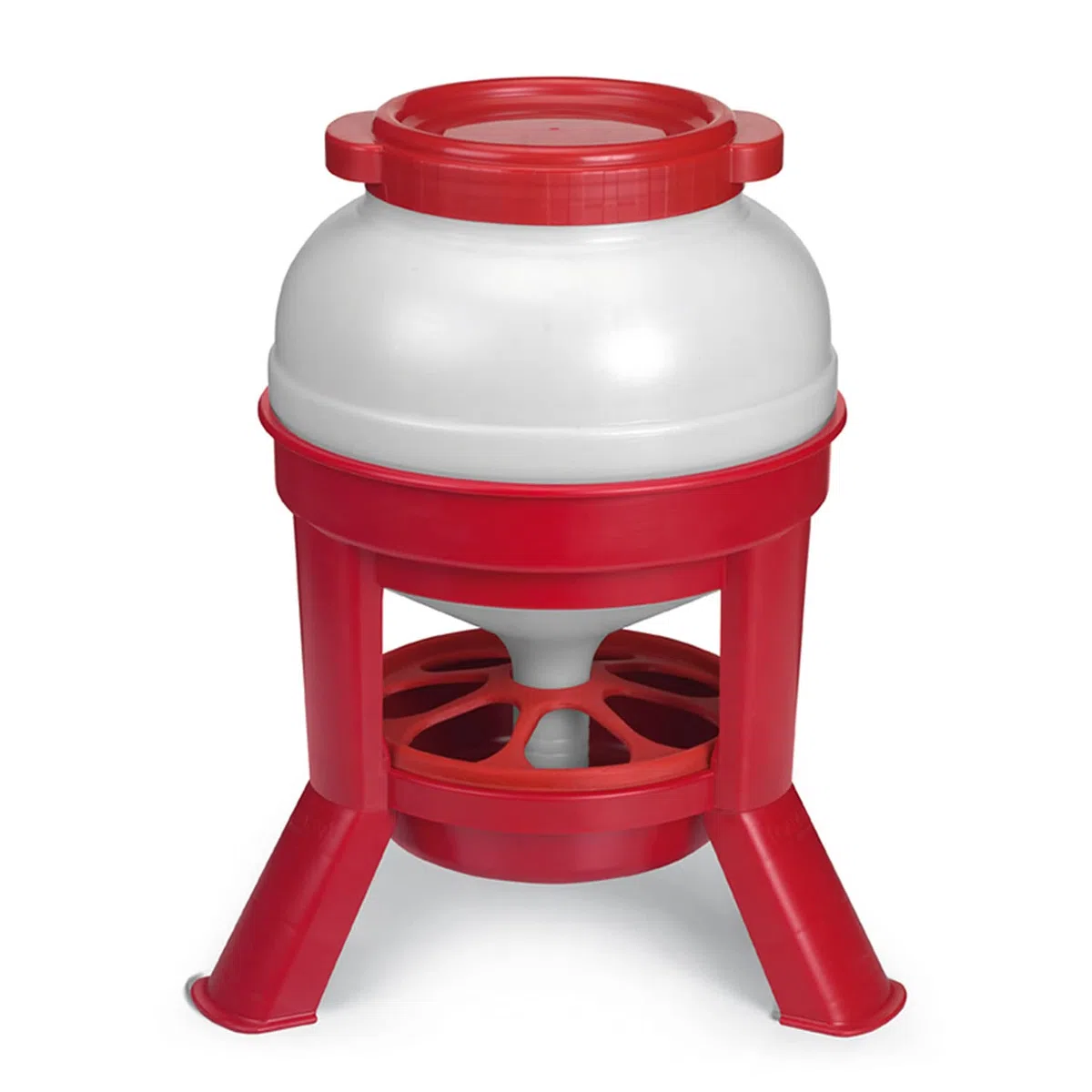 Gaun Suministros Para Jaulas Alimentador De Aves De Corral Con Piernas 20 L Tolva Roja