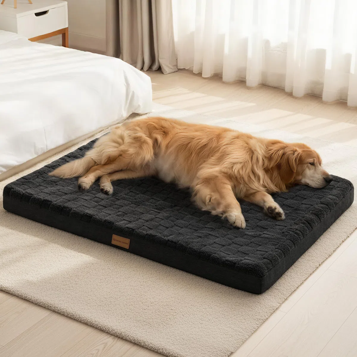 Patas Lague Cama ortopédica para perros grandes, impermeable, suave, cálida, cómoda, de espuma, tamaño mediano, con funda extraíble lavable y parte inferior antideslizante, 36 x 24 pulgadas, color