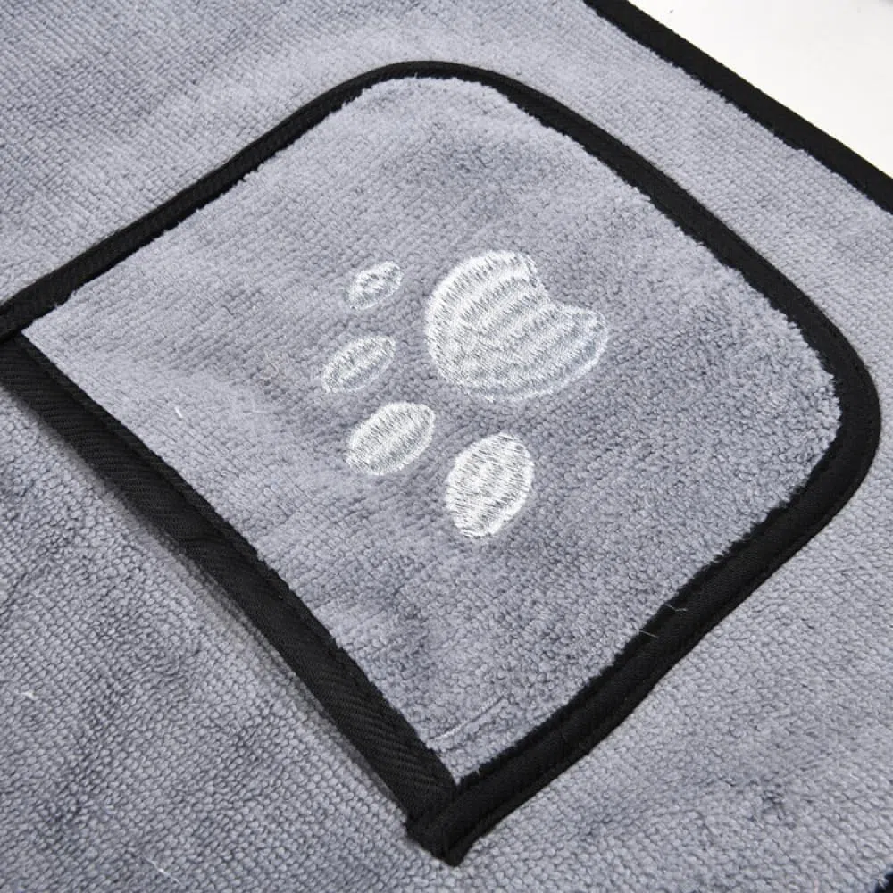 HAZARA Pet Power Toalla Absorbente Toalla de baño para Perros Manta de baño de Doble propósito Suministros para Mascotas Toalla de Ducha Lavable para Mascotas Juego de 2-Grey|| XL