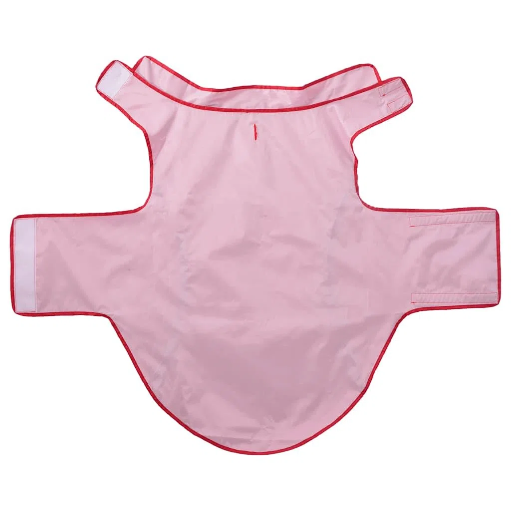 Chubasquero para perros con tiras reflectantes de poliéster, color rojo, talla 3XL, impermeable y resistente al viento, transpirable para invierno y otoño, con cierre de y orificio para el