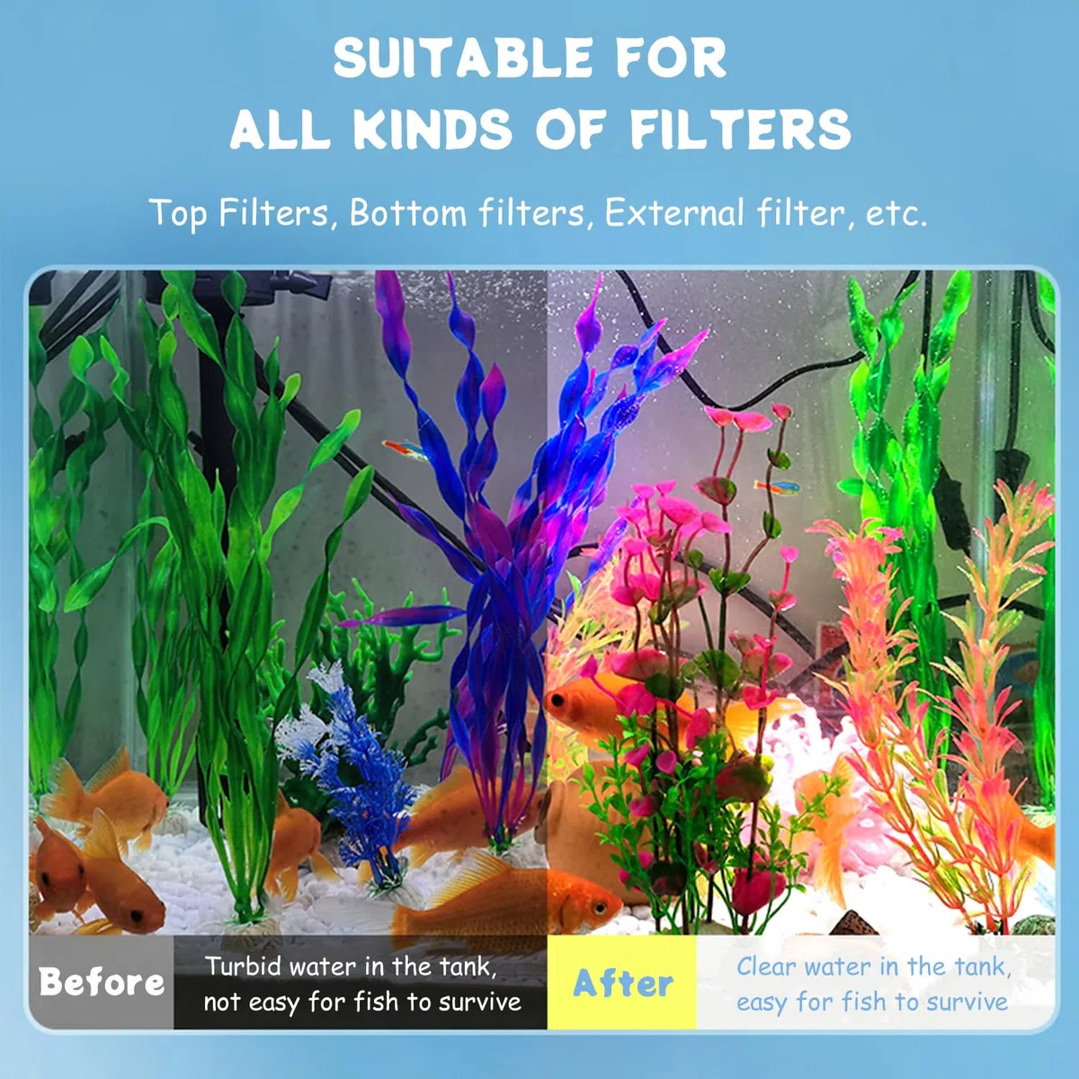 SHIGATSU Rollos de hilo dental para filtro de acuario, esponja de filtro de acuario para filtro de pecera, medios de filtro de acuario para acuarios de agua dulce o marinos (39.4 x 5.1 pulgadas)