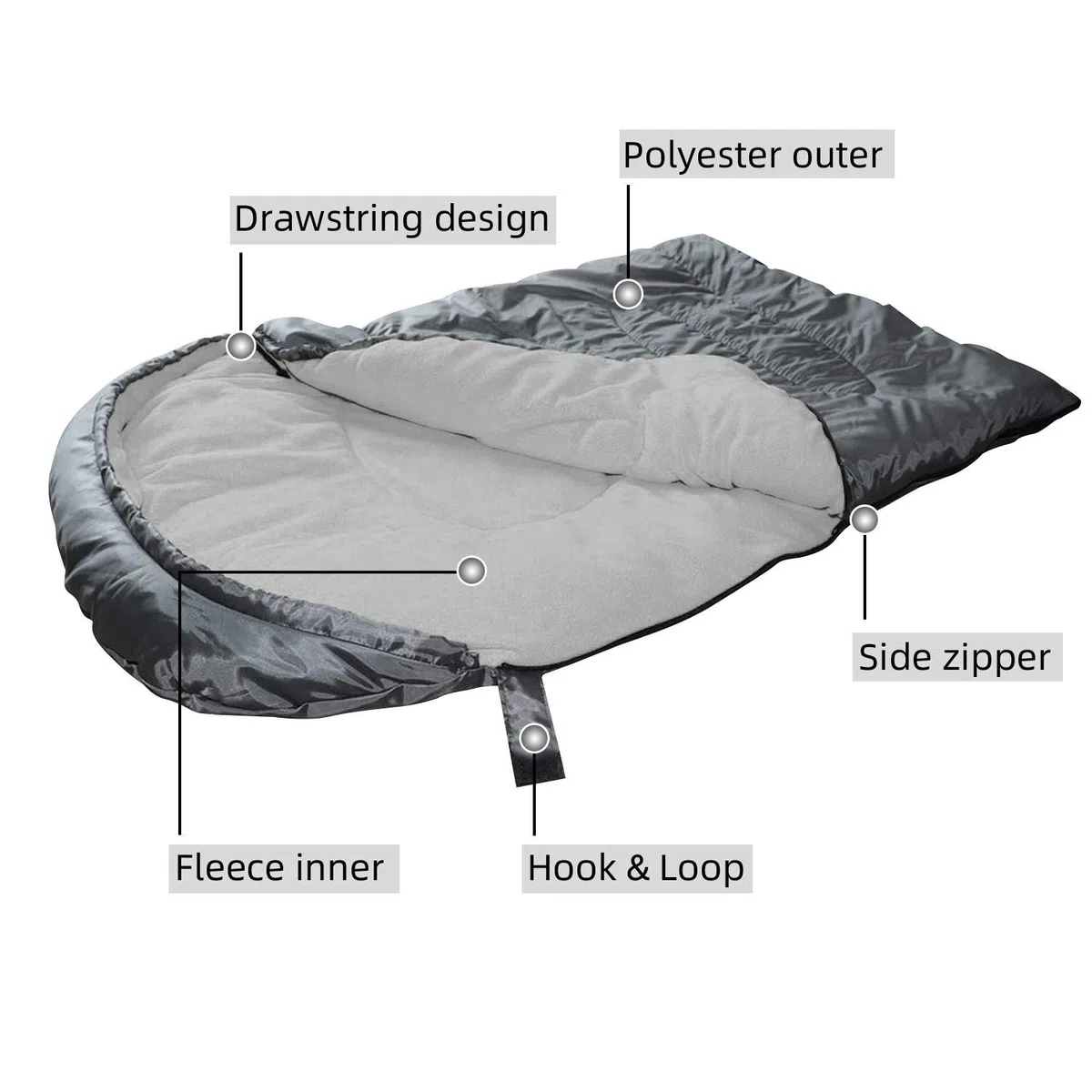Saco de dormir para perro, impermeable, cálido, plegable, con bolsa de almacenamiento para interiores y exteriores, viajes, camping, senderismo, mochila (43 pulgadas de largo x 27 pulgadas)