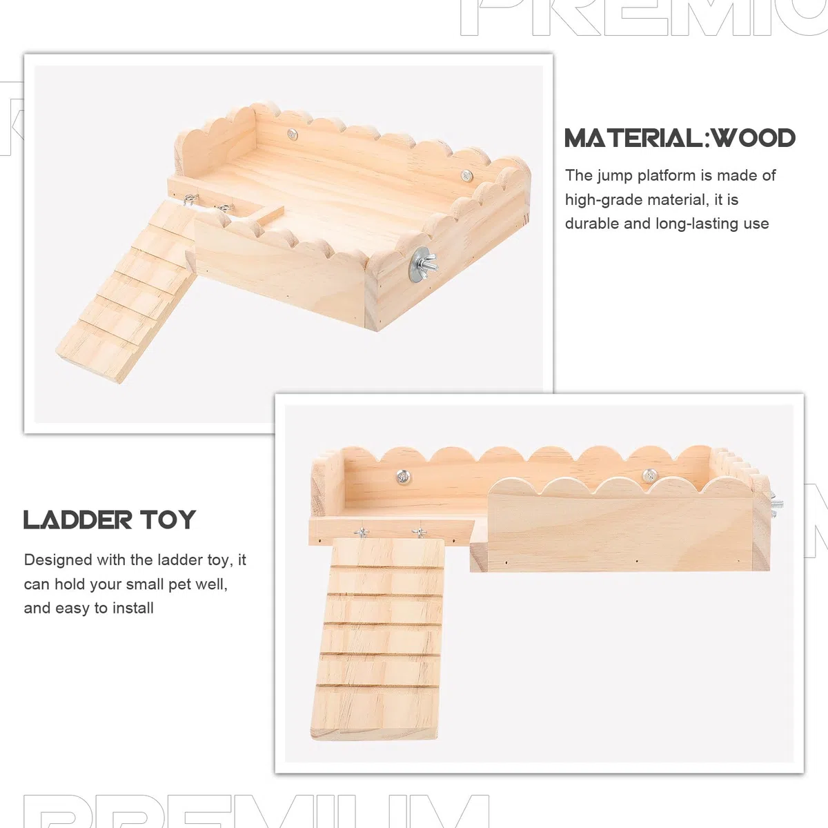 ifundom Juguete para Hámster Plataforma y Escalera, Material Sintético Bordes Redondeados y Superficie Lisa para Jaula de Pájaros y Pequeños Roedores