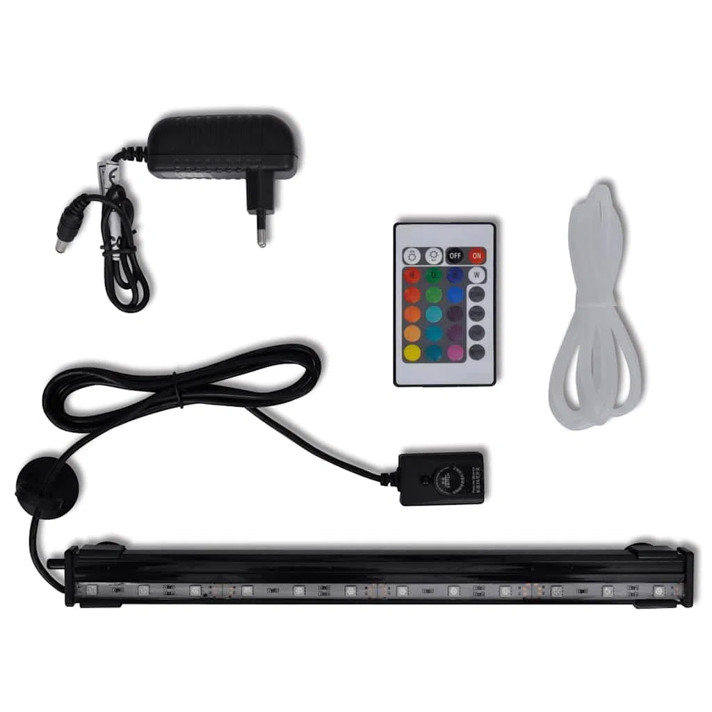 Lámpara LED para acuario, con burbujas, RGB 32 cm, bajo consumo, impermeable, con cambio de color, regulable para agua dulce y agua salada