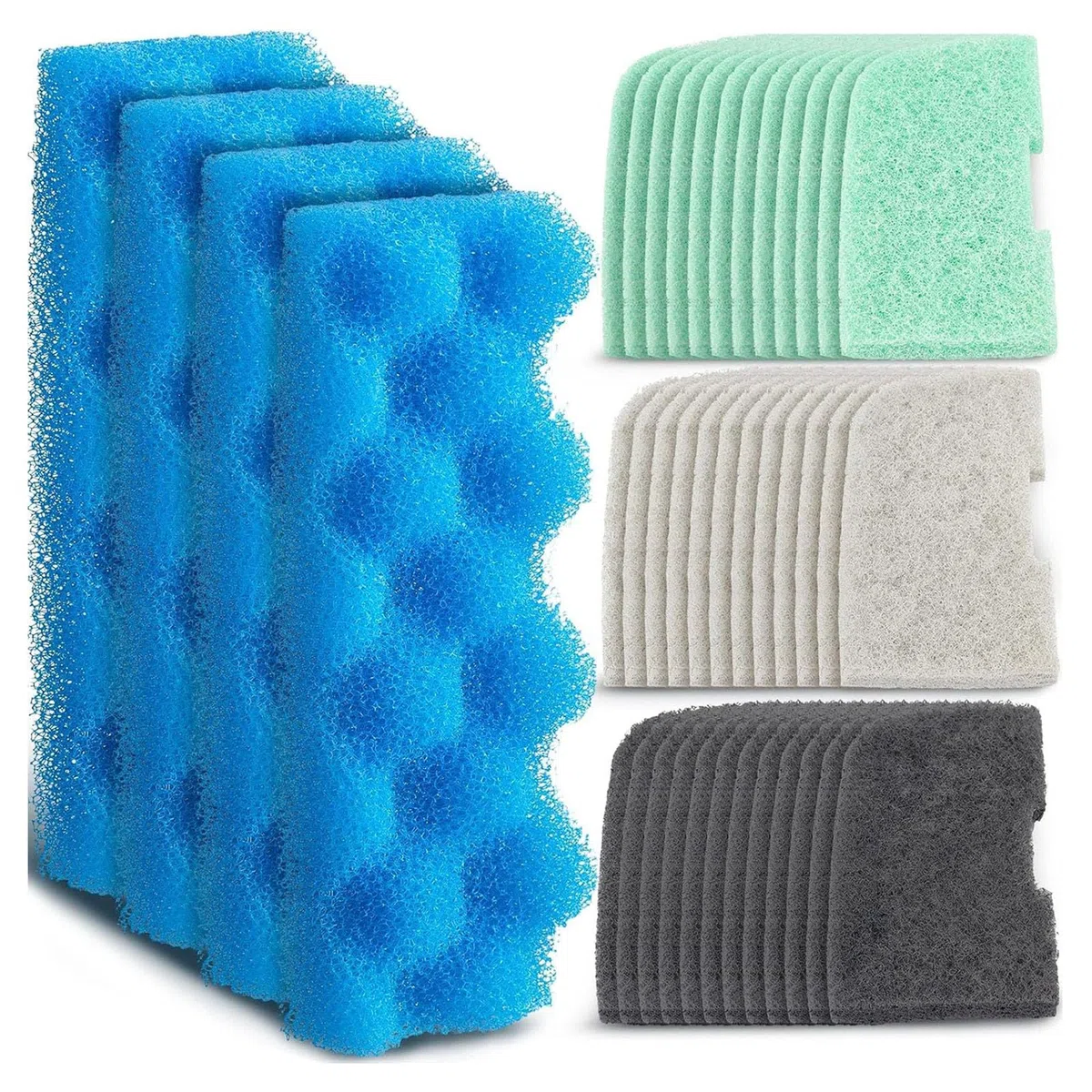 Juego de almohadillas de espuma para filtro de acuario compatible con sistemas de depósito 306 307, paquete de 40 piezas de esponja de repuesto para mantenimiento de acuarios, relleno de esponja