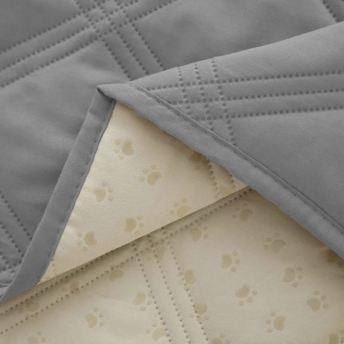 Ameritex Funda Impermeable para Cama para Perro, Manta para Mascotas con Parte Trasera Antideslizante para Muebles, Cama, sofá (30 x 70 Pulgadas, Gris Claro)