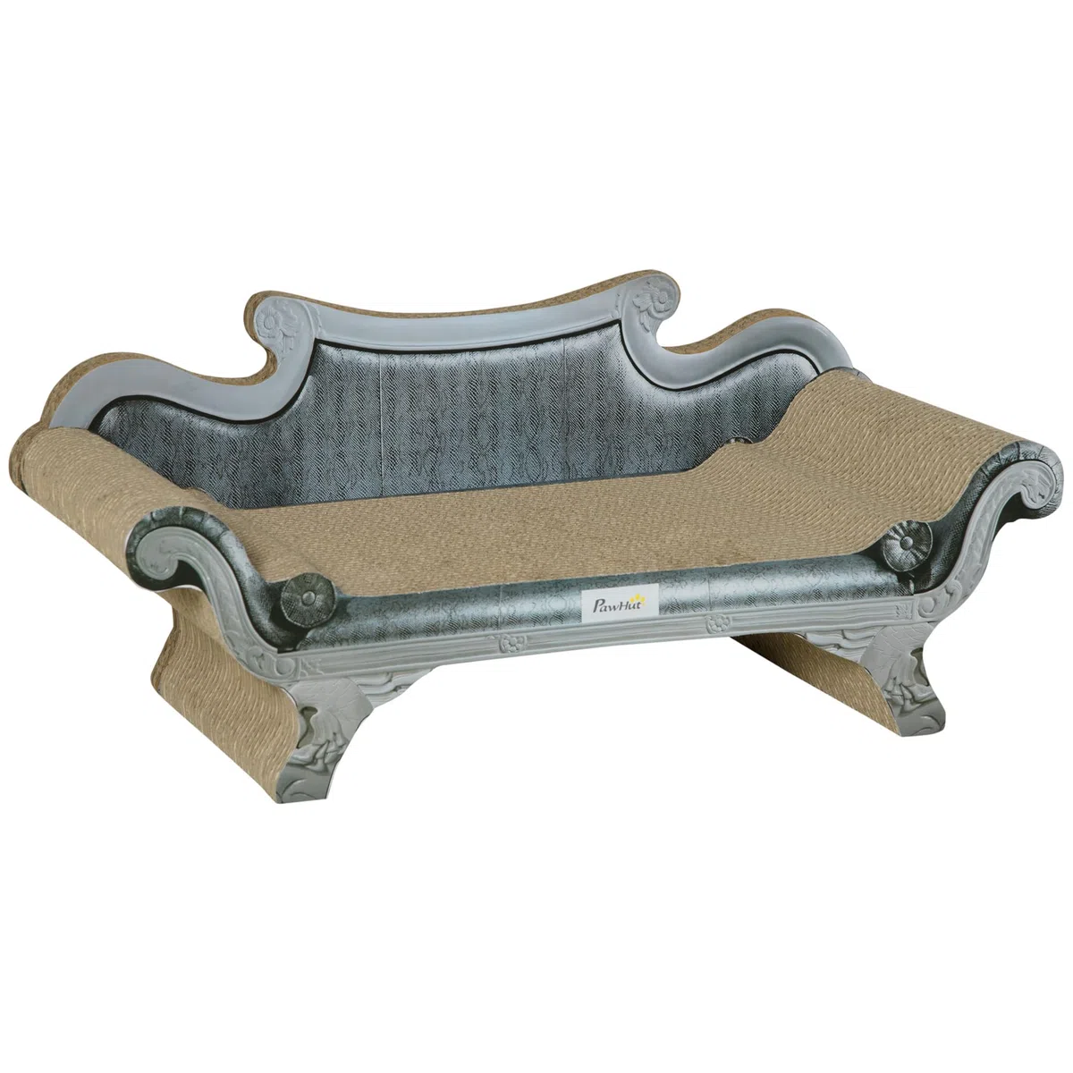 PawHut Tabla de rascar para Gatos de 60 cm con Hierba gatera, Tumbona rascador de cartón