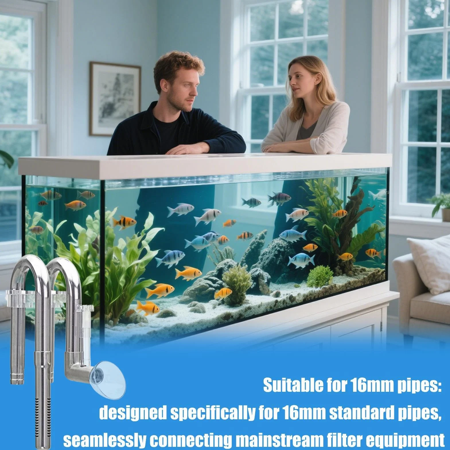 Tubo De Salida Del Filtro De Acuario Tubos Ajustables Acero Inoxidable Alta