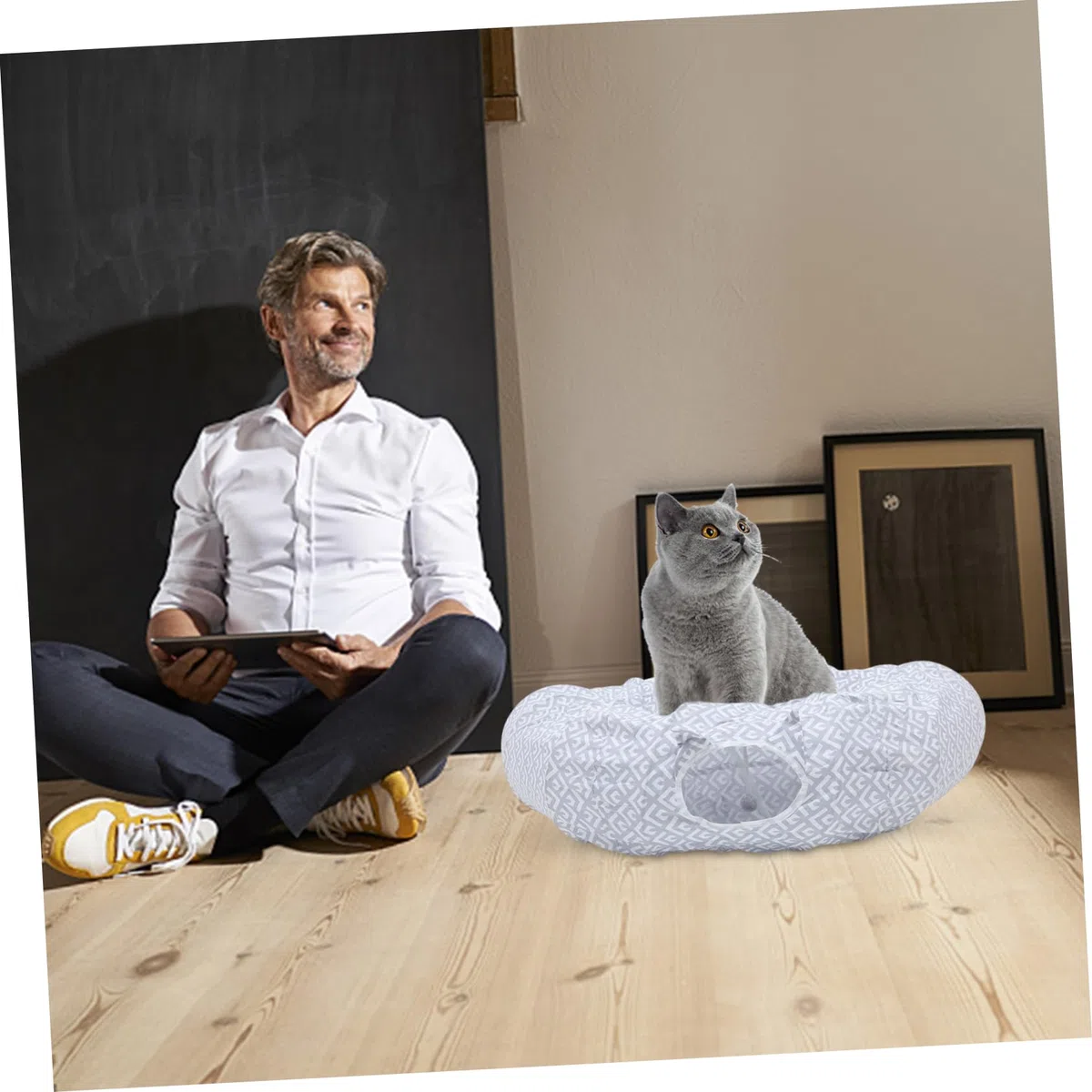BESPORTBLE Cama Túnel para Gatos Forma De Dona Túnel Cama para Gatos De Interior para Gatitos y Conejos