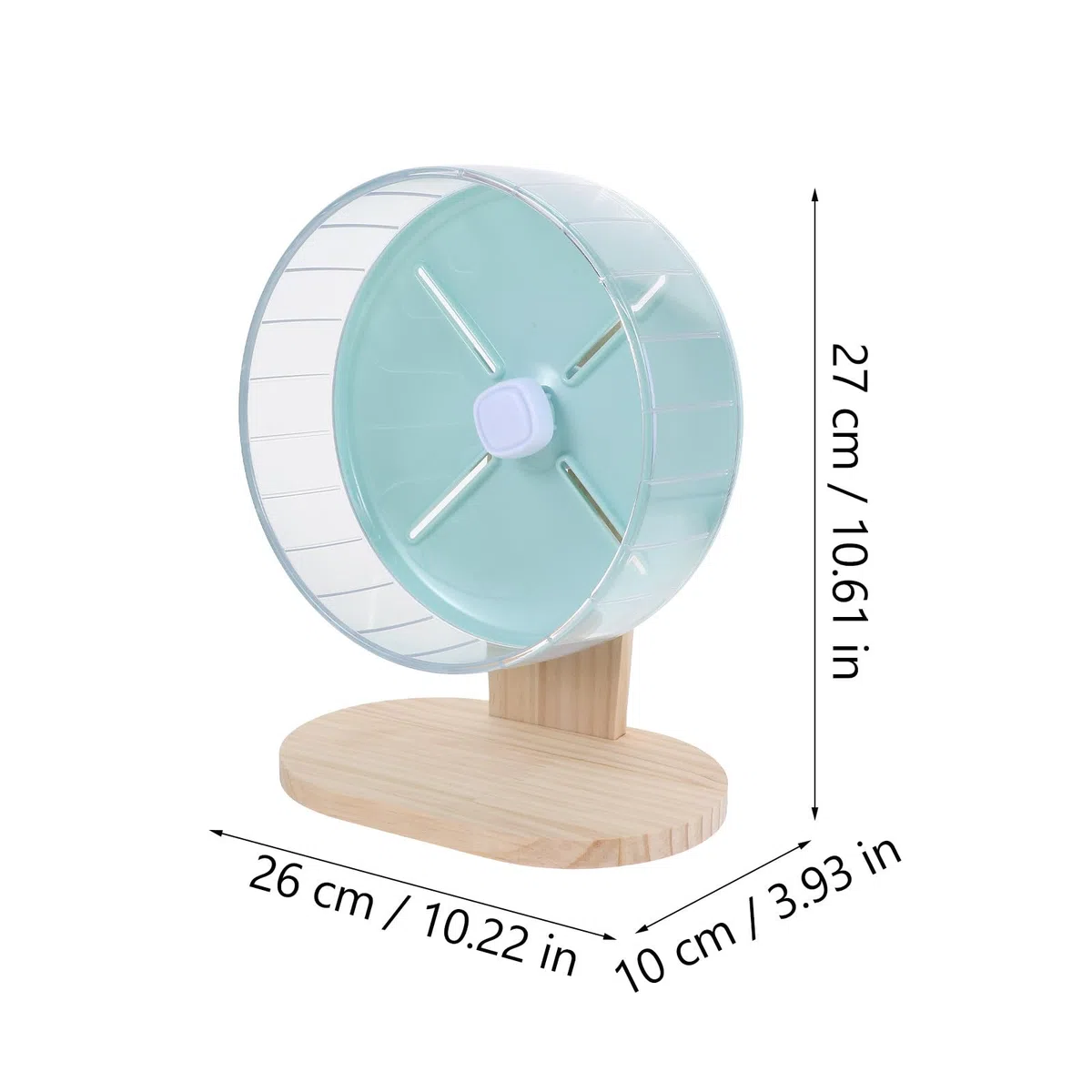 STOBAZA Rueda de Hámster Silenciosa Base Estable de Madera y Abs, Rueda Compacta para Jaula de Mascotas Pequeña y Deportes para Hámster y Oso Dorado