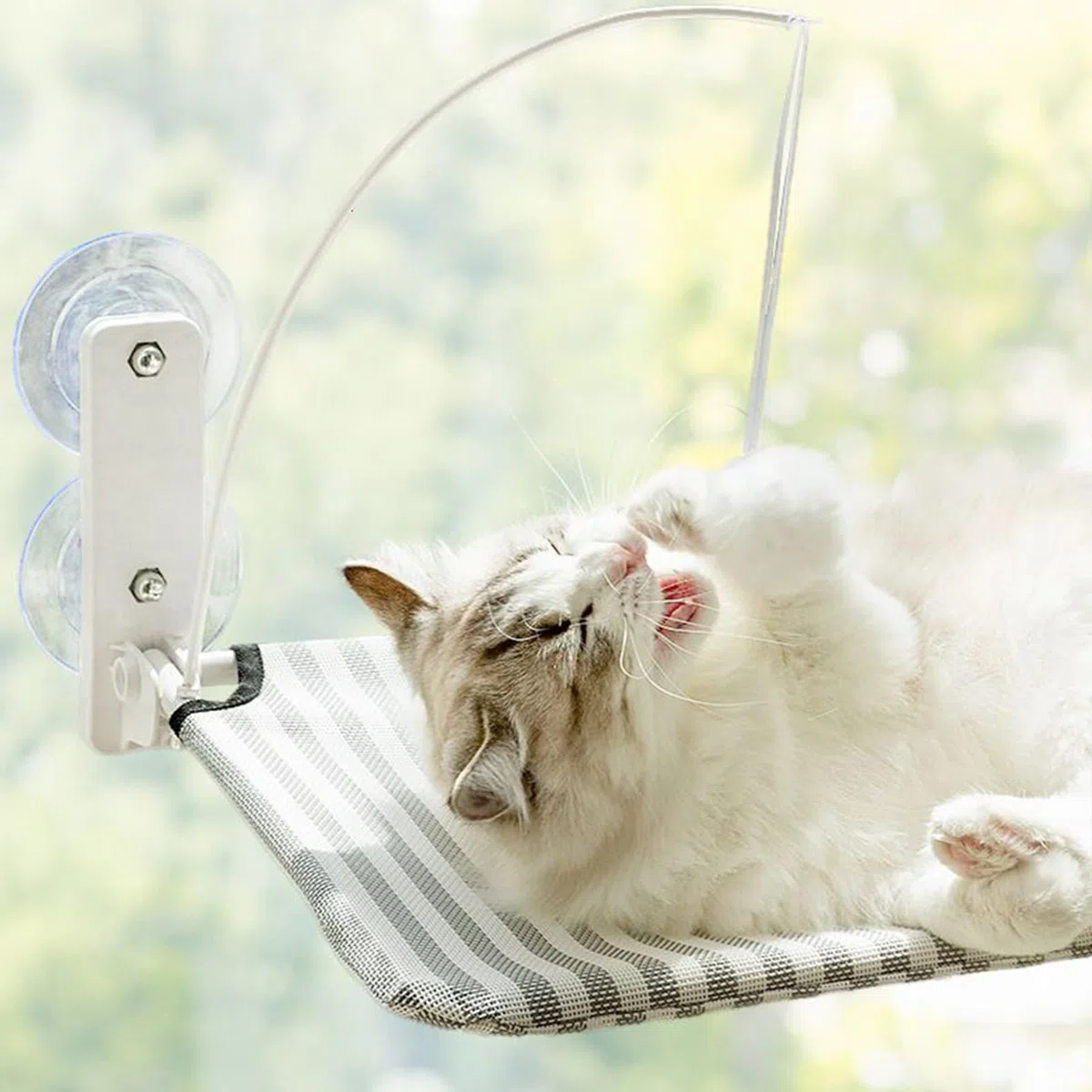 Reposagatos para Ventana Hamaca con Ventosas Potentes | Hamaca Acolchada Con Ventosas Para Gatos Interior Exterior Sala Terraza