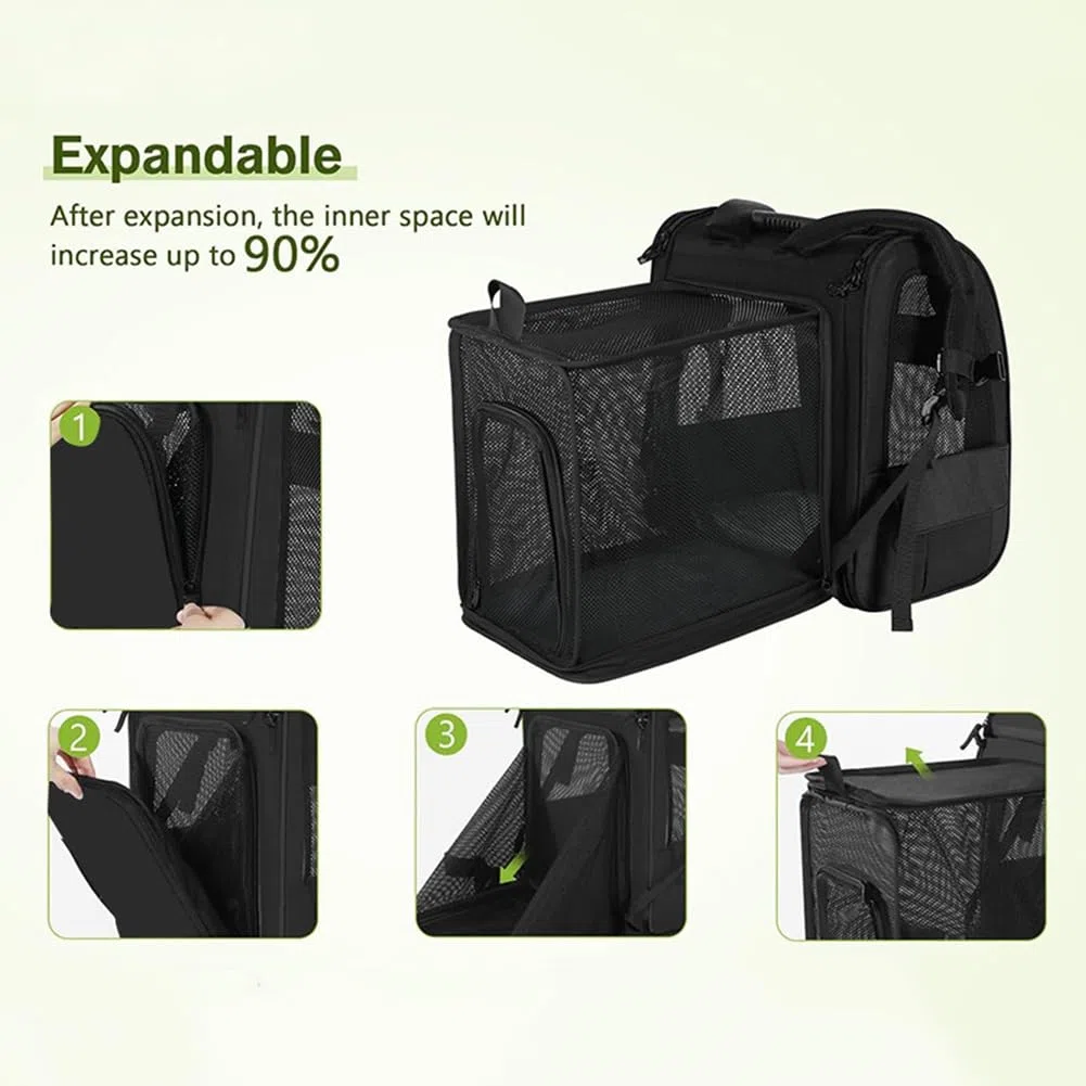 Mochila Transportadora para Gatos, Mochila para Gatos, Bolsa de Transporte para Viajes, Senderismo y Camping, Gris.