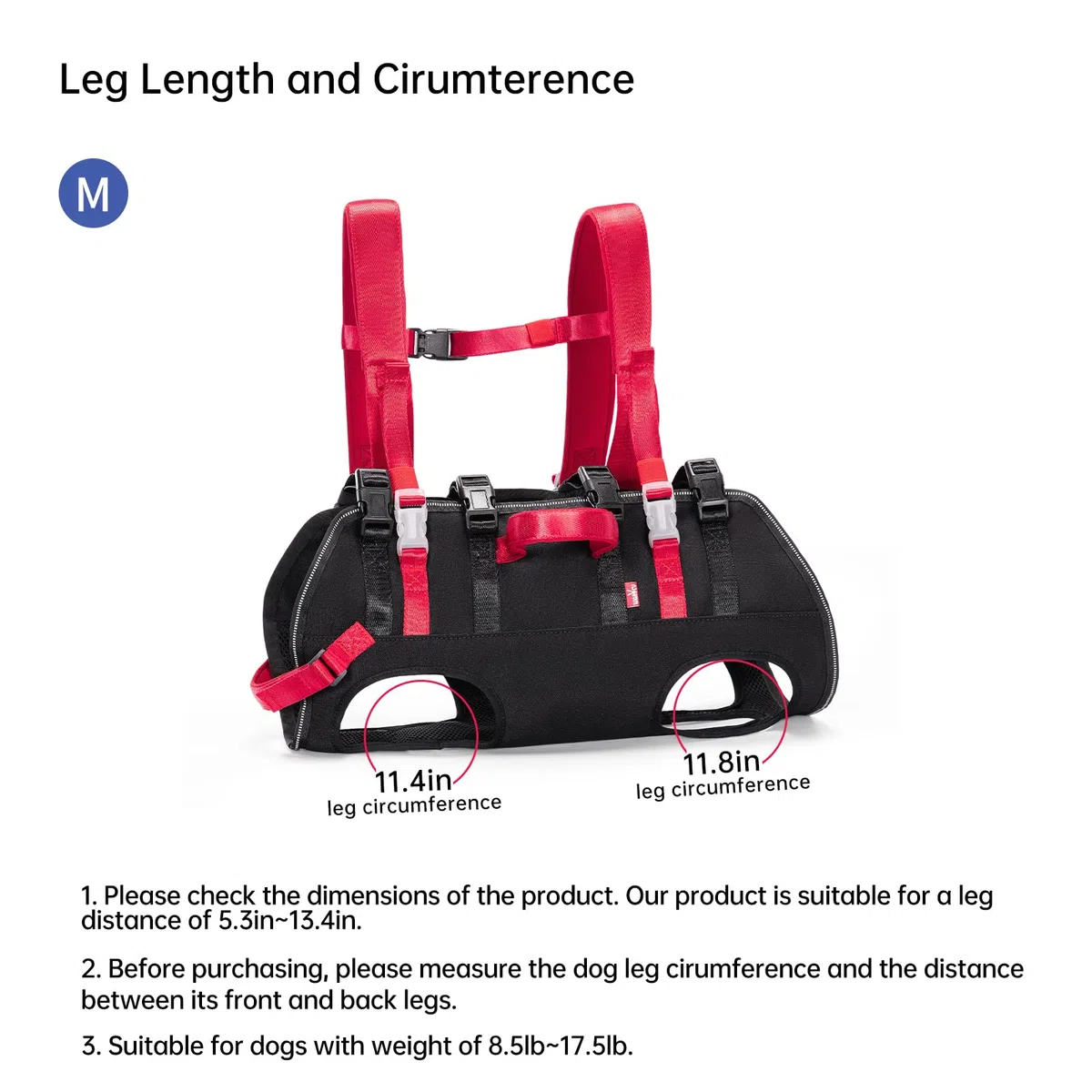 Wakytu Correa de rescate de emergencia para perros, arnés de elevación ligero y plegable con asa, transporte seguro para perros pequeños y medianos, ideal para senderismo, esquí (8-16 libras)