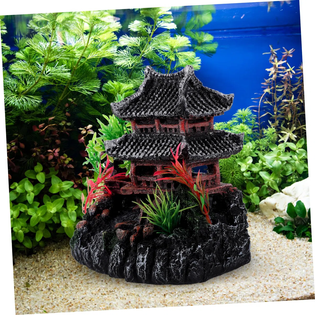 GANAZONO 3piezas Casa De Resina para Peceras Adorno Acuario Decorativo Refugio Natural para Peces Accesorio De Paisajismo Acuático para Decoración De Hogar y Oficina