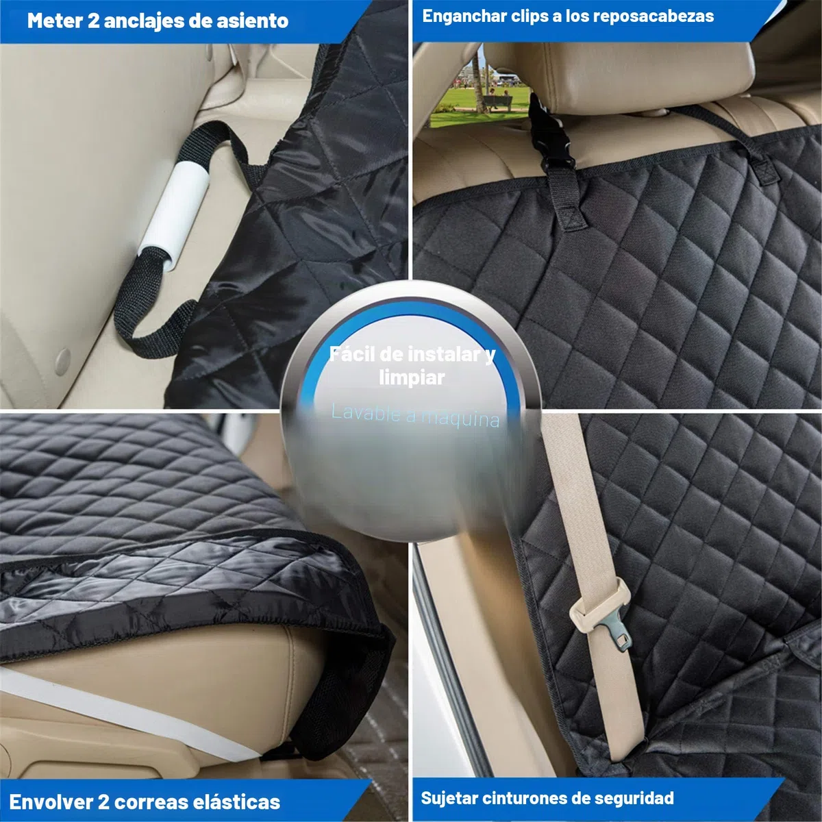 VIEWPETS Funda de Asiento de Coche para Mascotas, Impermeable, Resistente y Antideslizante, tamaño Universal, para Coches, Camiones y SUV