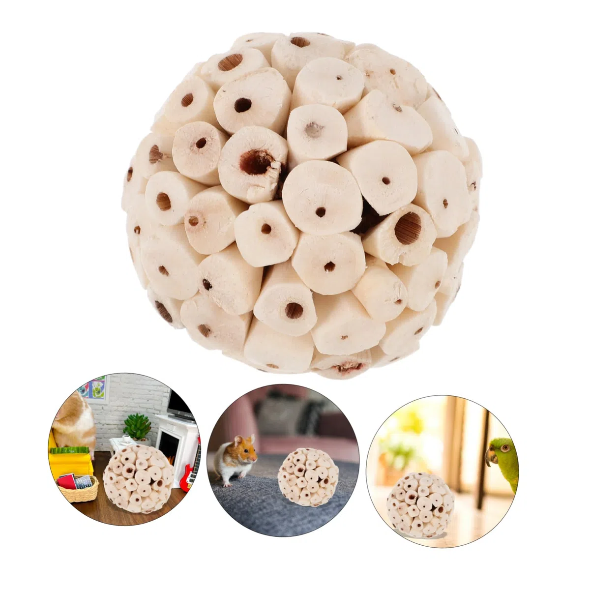 SUPVOX 6 Piezas Juguetes Masticables Naturales para Conejos Cobayas y Hámsteres de Blandas Comestibles para Roer y Estimular la Alimentación de Pequeños Animales Domésticos