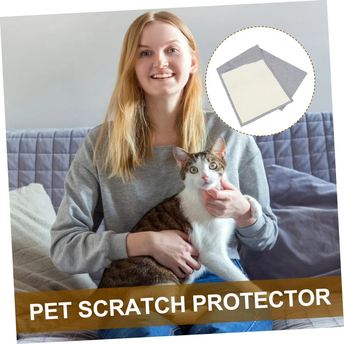 TOPBATHY Funda para Reposabrazos de Sofá para Gatos, Protector contra Arañazos Garra de Sisal, Alfombrilla Antiarañazos Gris Claro para Muebles, Suministros para Mascotas, Uso Doméstico