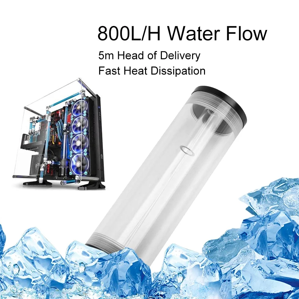 Tanque de Refrigeración por Agua de Alto Rendimiento de 50 Mm de Diámetro y Bomba de CC para una Rápida Disipación del Calor de la Computadora para Jugadores Acrílico (160mm)