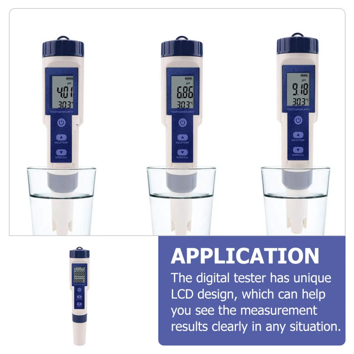 Digital Plástico Laboratorios Acuarios y Salinidad de Probador para LCD Diseño Único y Medición Ph, Material 3 Baterías Lr44 Incluidas Acuáticos