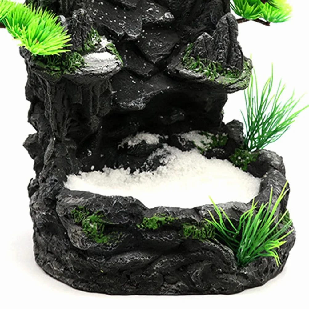 Decoración de acuario de resina artificial, paisaje, peces, para tanque, roca, montaña, vista, arena subacuática, cascada, decoración de cascada de acuario