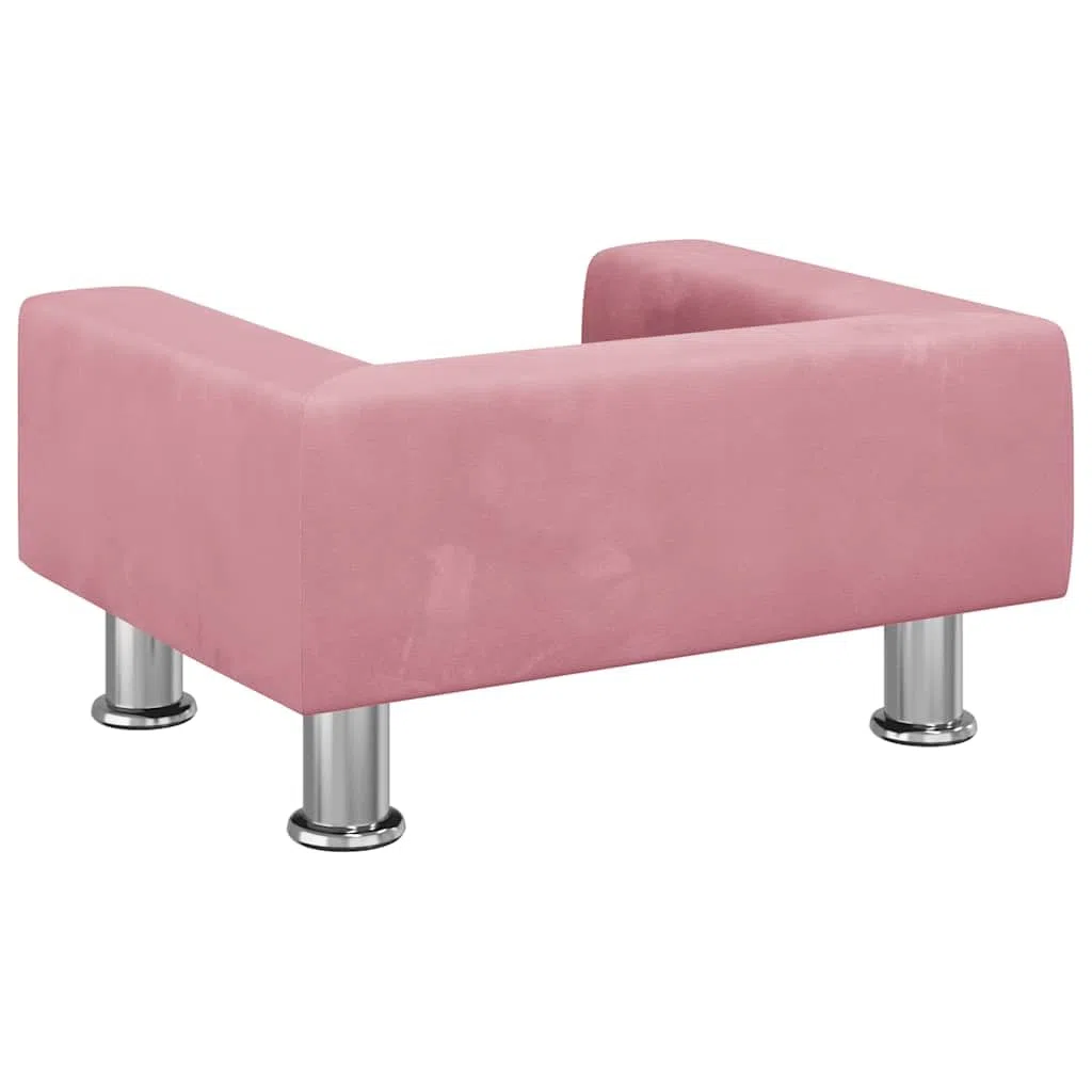 vidaXL Cama para Perros de Terciopelo Rosa 50x40x26,5 cm, sofá para Perros, Cama para Cachorros, Asiento para Perros, sofá para Mascota