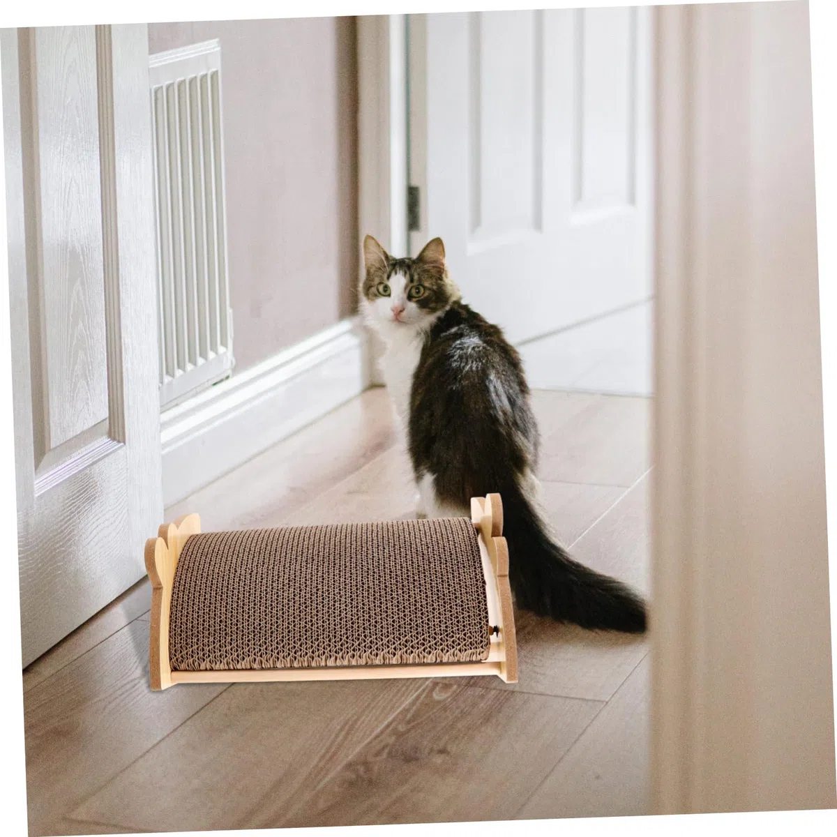COLLBATH Rascador para Gatos De Cartón Ondulado Interactivo Tablero De Arañazos De Resistente y Duradera Protector De Muebles para Gatos para Uso Interiores