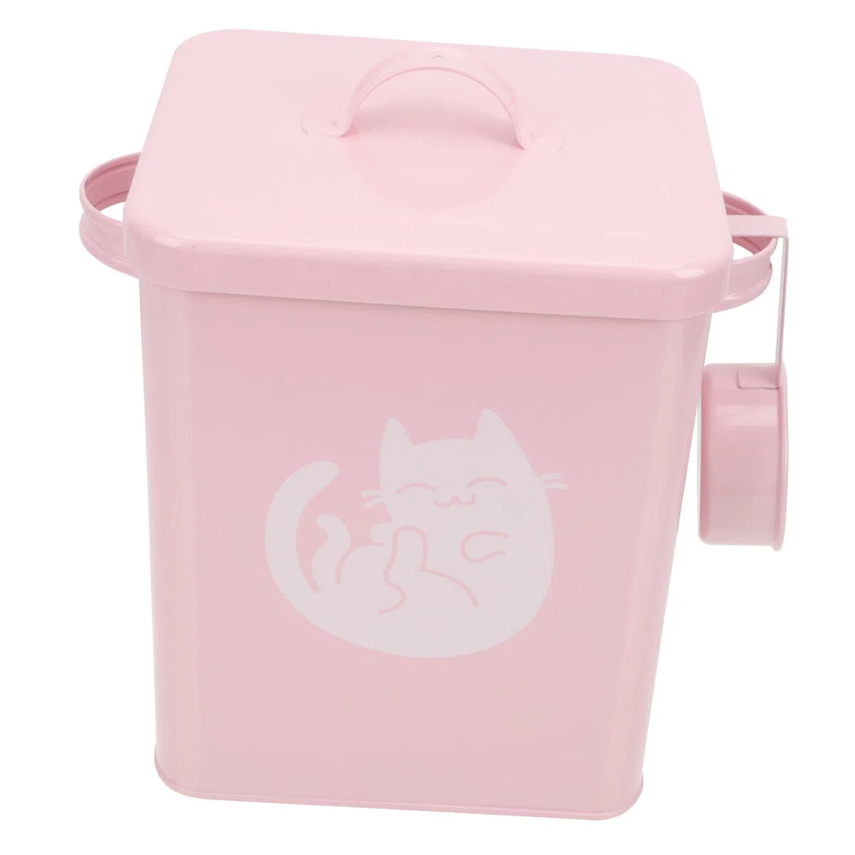 1juego Contenedor De Comida Para Mascotas Con Tapa Cubo Almacenamiento De Piensos Para Perros y Gatos Diseño Elegante y Prueba De Humedad Para Alimentos Secos y Snacks