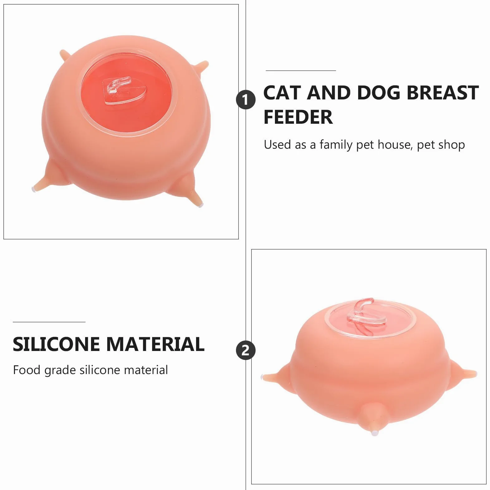 Herramienta de Alimentación para Cachorros de Silicona Rosa, Comedero para Mascotas Pequeñas Resistente y No Fácil de Deformar, Adecuado para Alimentar Cachorros y Gatitos