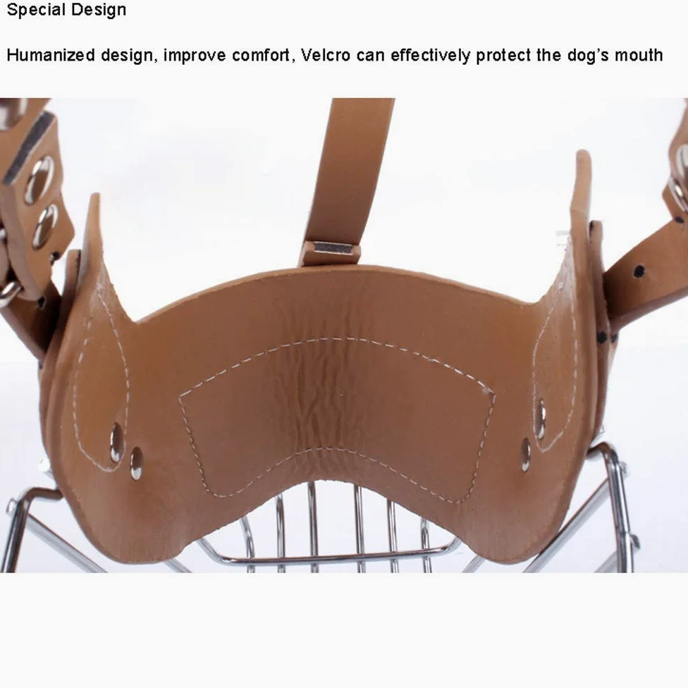 Bozales para Perros, Bozal de Metal for Perros Protector bucal Seguro y Ajustable