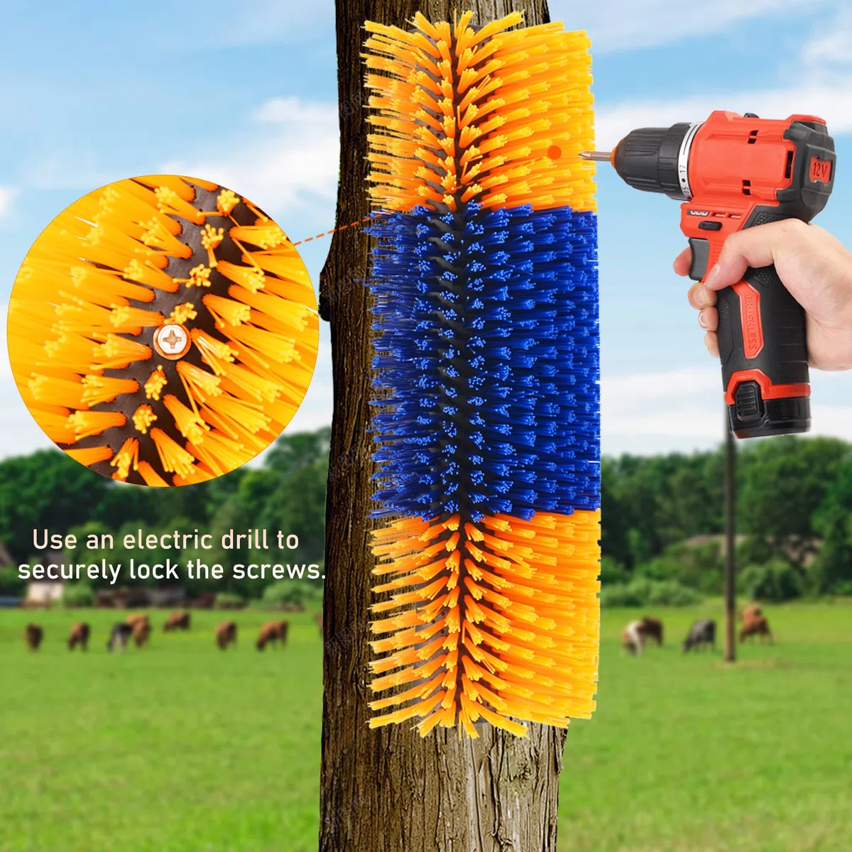 Juego de 4 cepillos para rascar ganado, rascador de caballo, kit completo de cepillo de masaje para aliviar la picazón en la parte posterior del ganado, adecuado para ganado, caballo, ganado,