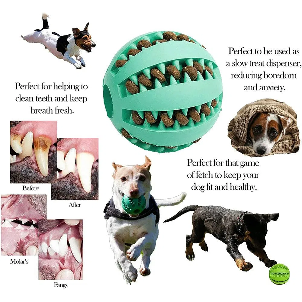 Juguetes para Cachorros, Pelota de Goma for Perros, Juguete for Cachorros, Grandes, Limpieza Dientes, Snack, 2 Unidades, Rojo, 6 cm(Green 6cm)