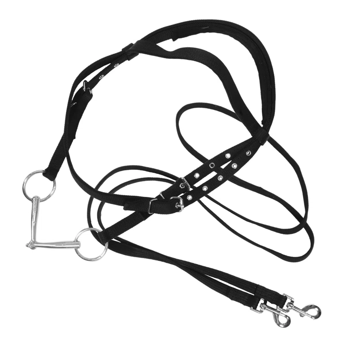 Riendas de Cuerda para Equitación, Talla Pequeña, Negro