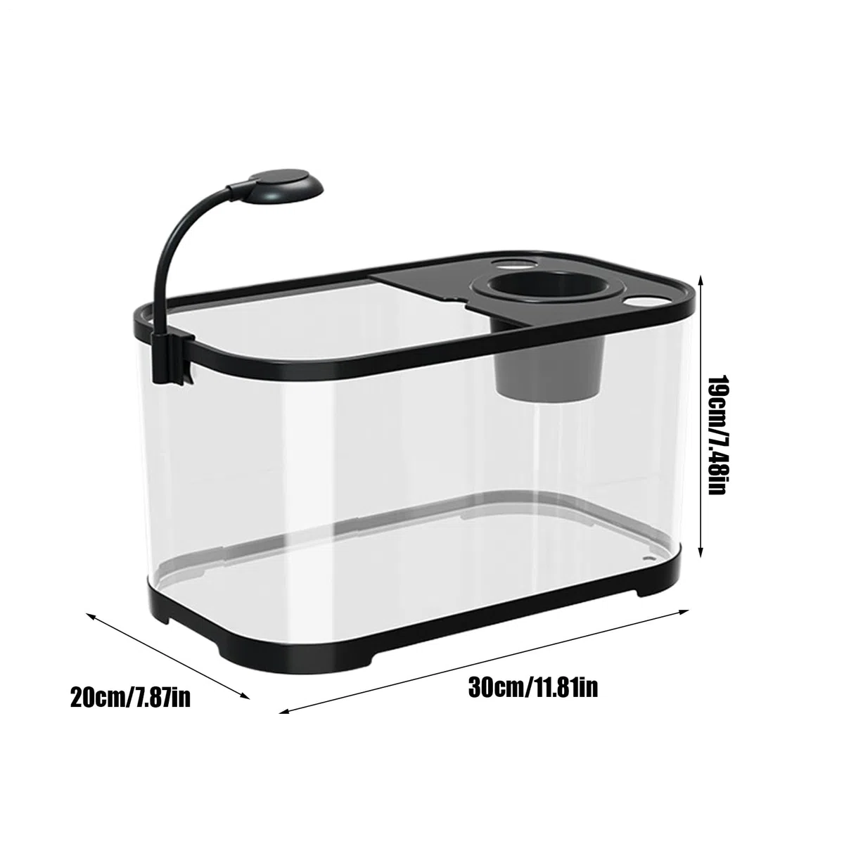 Kit de Acuario pequeño Pecera Silenciosa con Filtrante | Pecera para peces Betta apta para principiantes Transparente Decorativo Para Galápagos, Tortugas, Ranas, Animales Acuáticos,