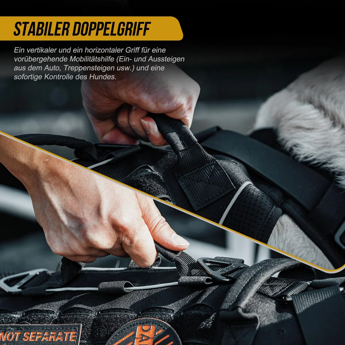 OneTigris Arnés para perros, Torpedo Tactical Arnés con 4 hebillas de metal, 3 anillos en D de metal, 2 asas y tiras reflectantes, arnés de seguridad ajustable para perros grandes y medianos - Marrón