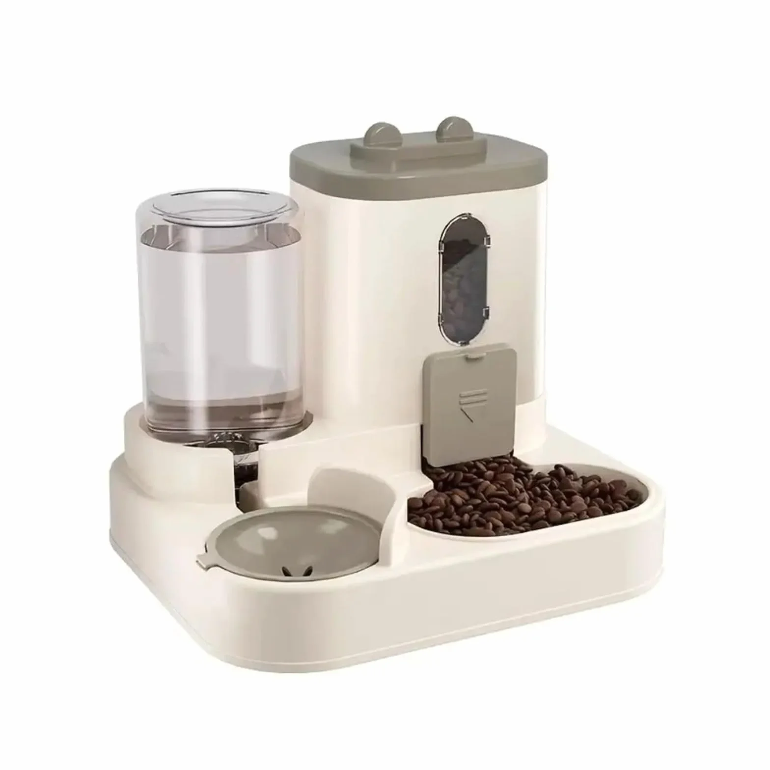 Un Bonito comedero y Bebedero automático 2 en 1 for Gatos con dispensador de Agua Lavable(Blue)