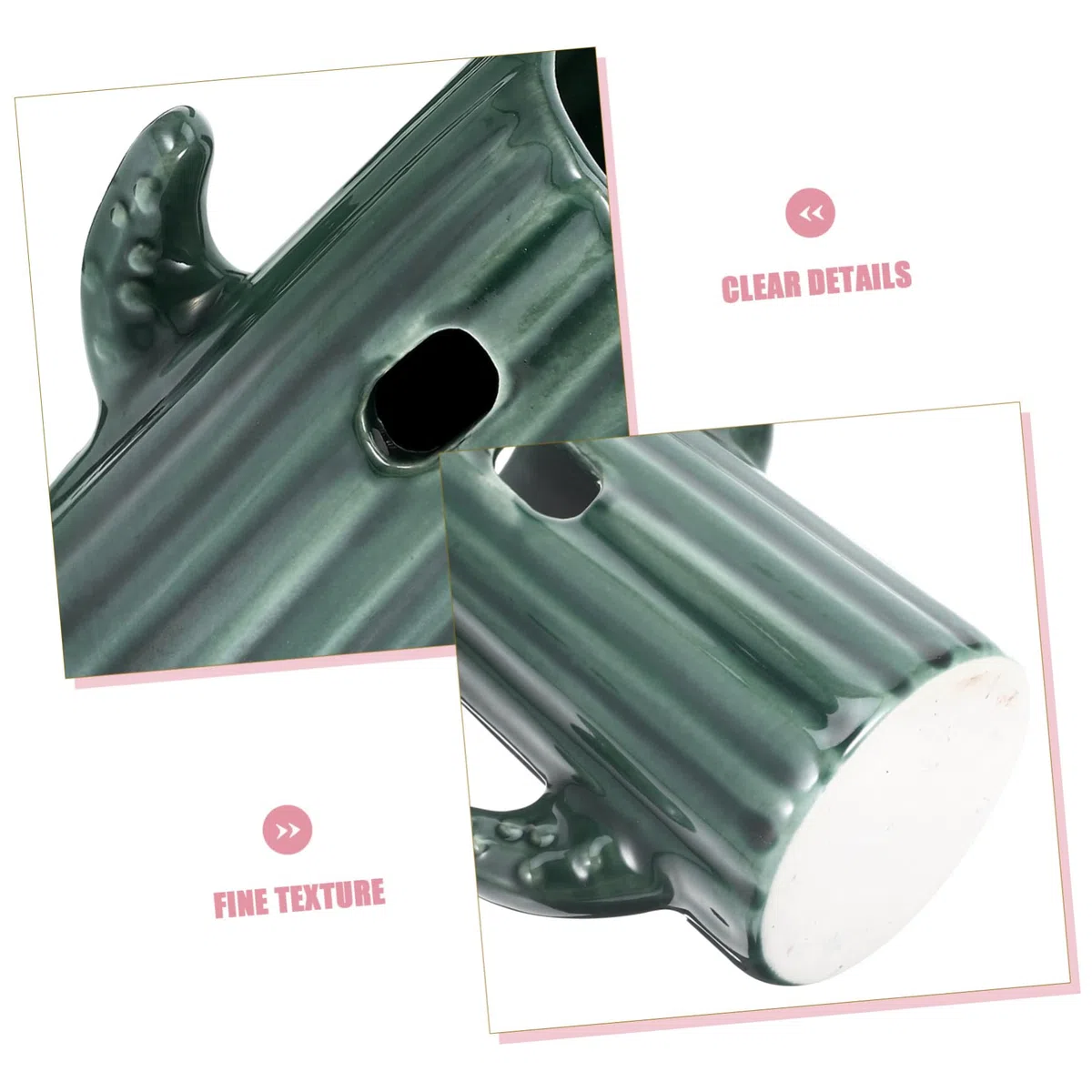 BESPORTBLE 3piezas Soporte para Bebedero De Hamster De Cerámica Forma De Cactus Dispensador De Agua para Mascotas Pequeñas Decoración De Jaula y Accesorio Práctico