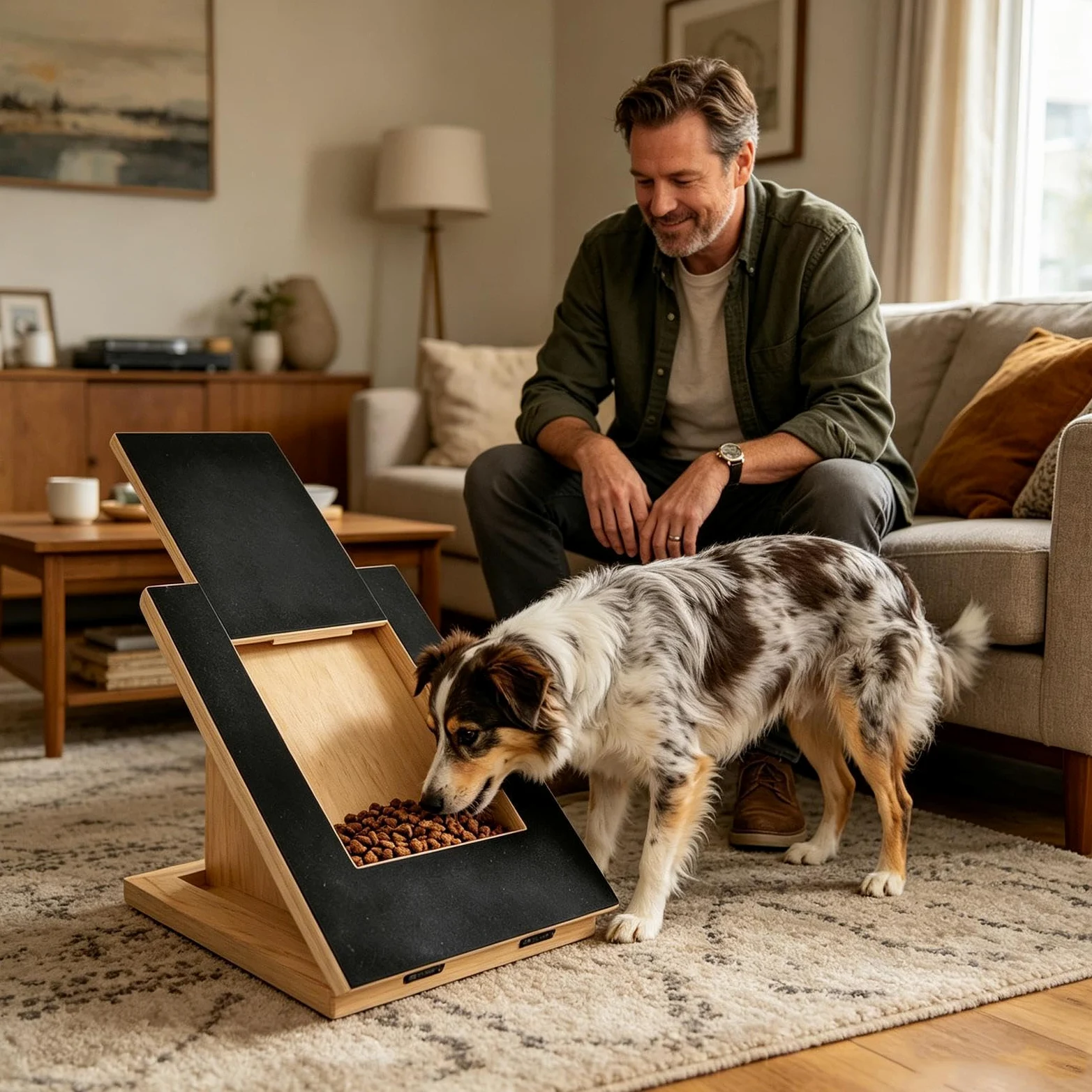 Almohadilla Rascadora para Perros con Lento de de | Alimentador para Recorte de Almohadillas Protección para Muebles, Alfombras y Suelo en Interiores