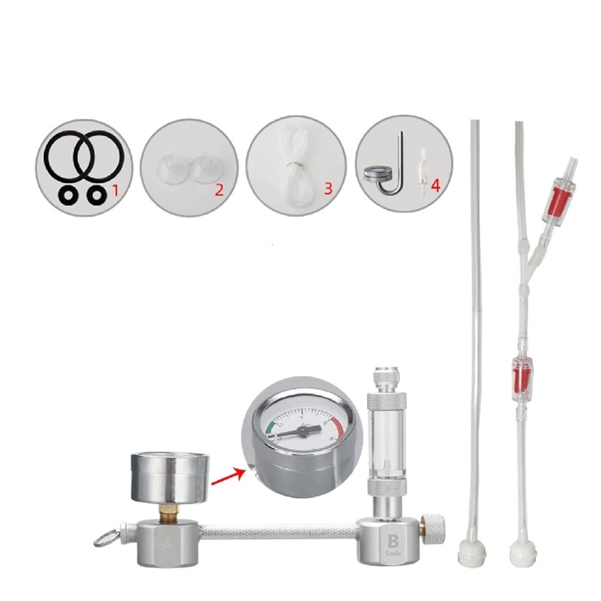 Equipos de soldadura de gas Acuario DIY CO2 Difusor de contador de burbujas del kit de sistema generador con válvula solenoide CO2 Generador for peces de plantas acuáticas Accesorios para bombas de ai