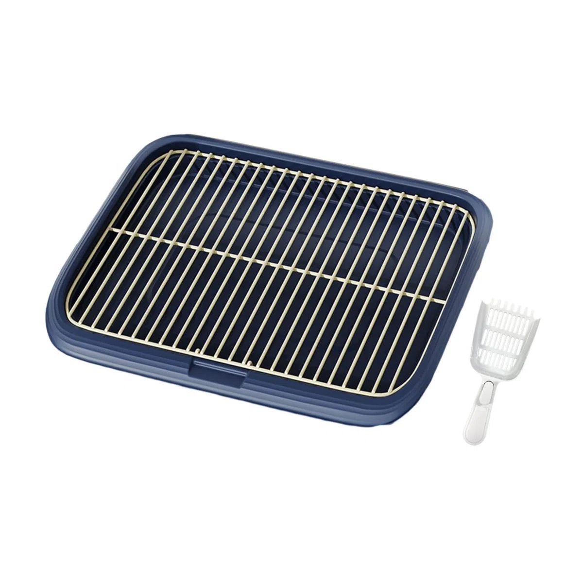 El Entrenamiento para IR al baño de tu Cachorro es fácil con una Bandeja Antideslizante Especialmente diseñada para Perros pequeños en casa, Azul Oscuro, SG