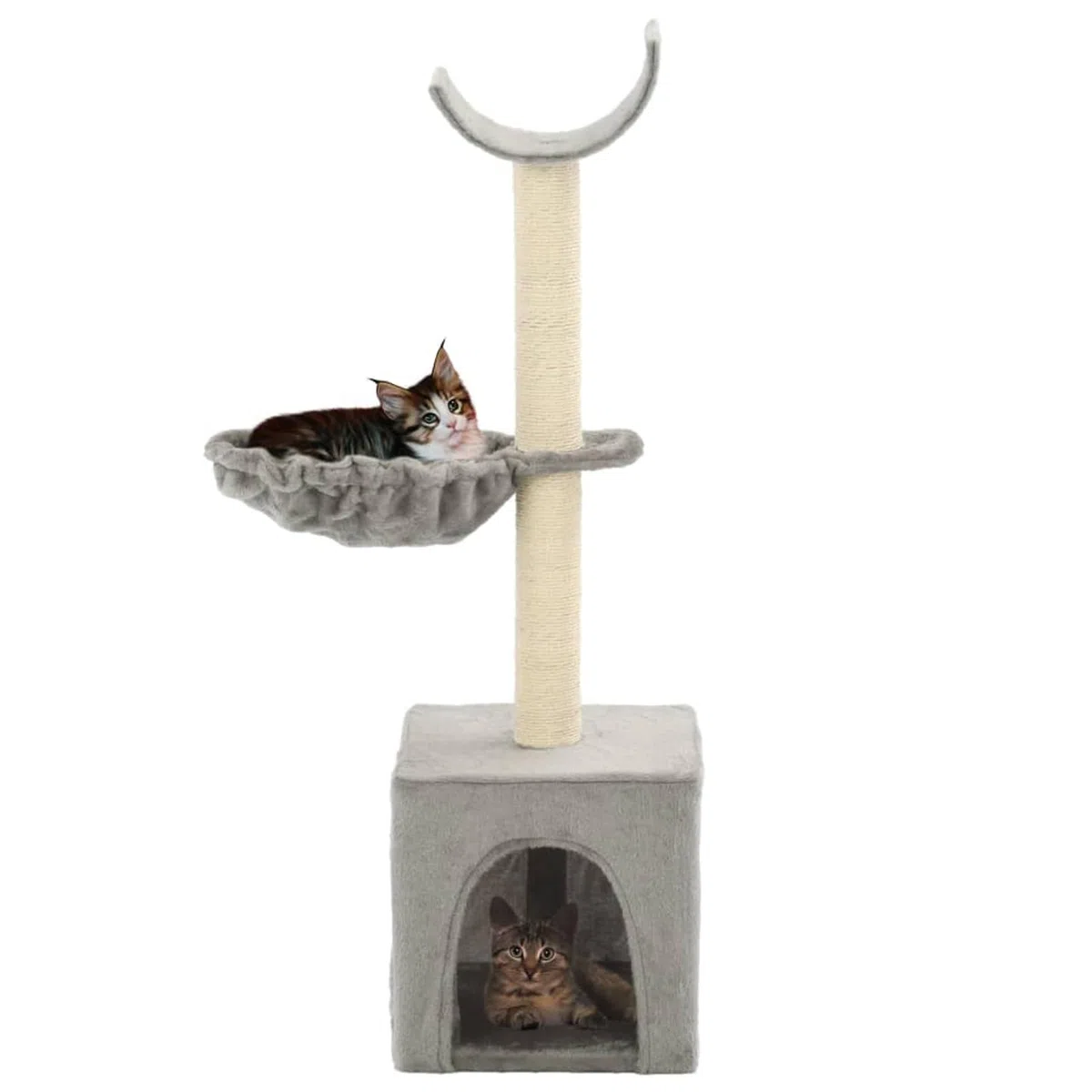 Rascador para Gatos con Poste de sisal, ZEYUAN Arbol para Gatos, Gatos Accesorios, Arranhador para Gatos, Arbol Rascador Gatos, 105 cm Gris