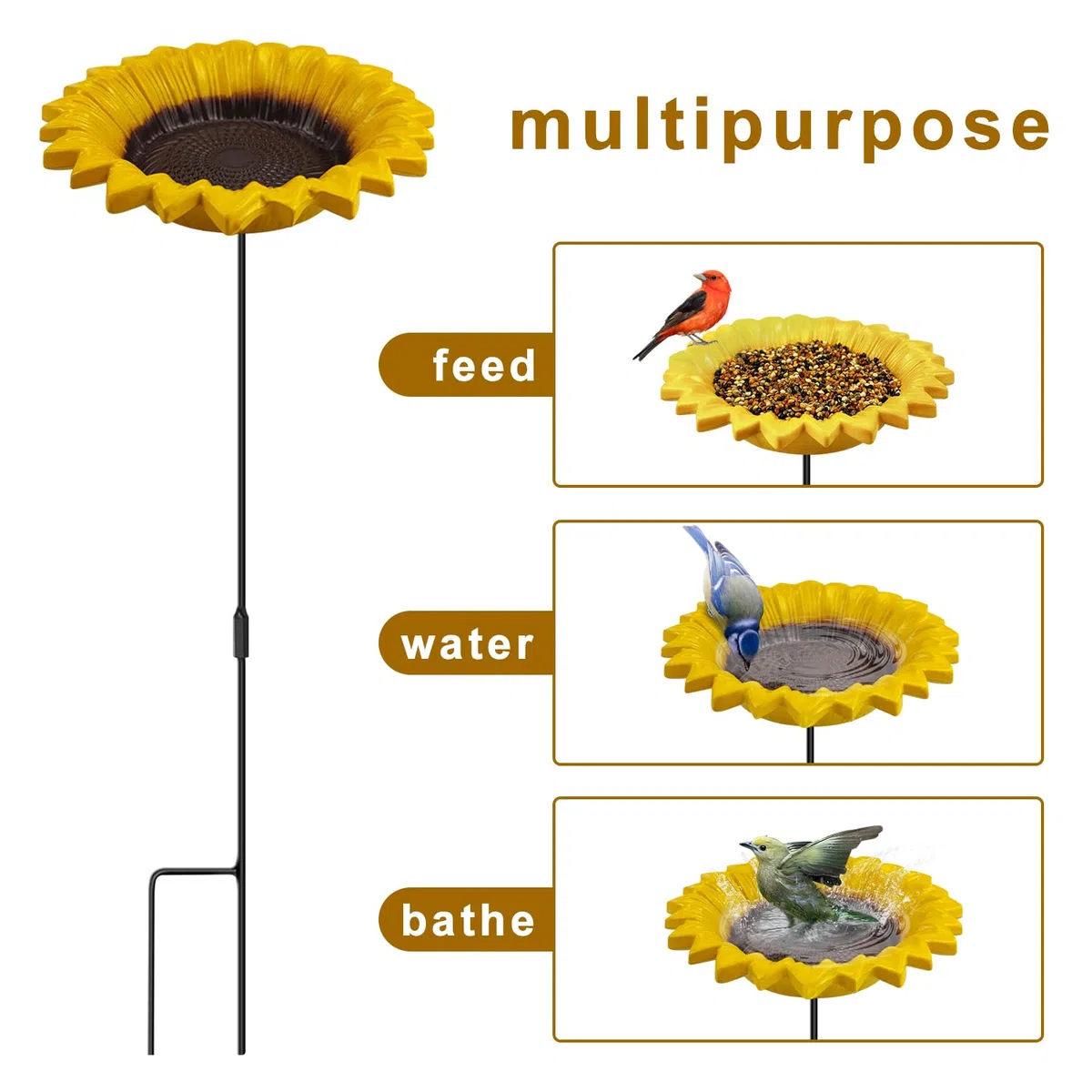 Bebedero para pájaros, Comedero for pájaros de Girasol Baños for for Exteriores