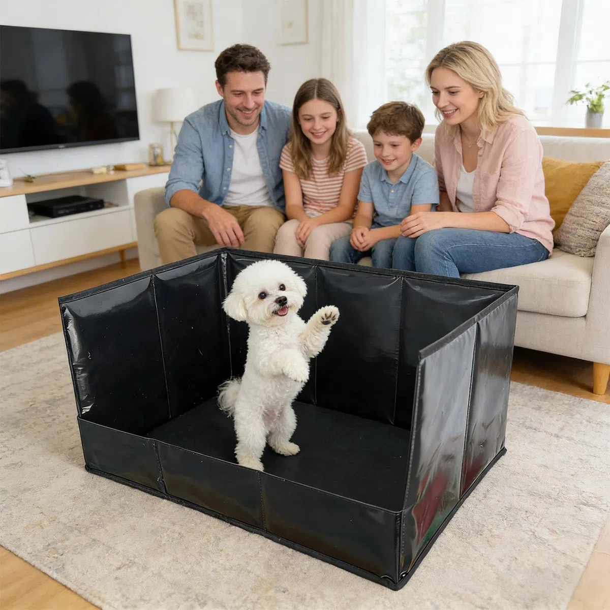 Arenero para perros, paredes altas para interiores, aseo, suministros para mascotas, porta pis para perros, arenero para casa, apartamento, salón, balcón, exterior, porche, limpieza del patio