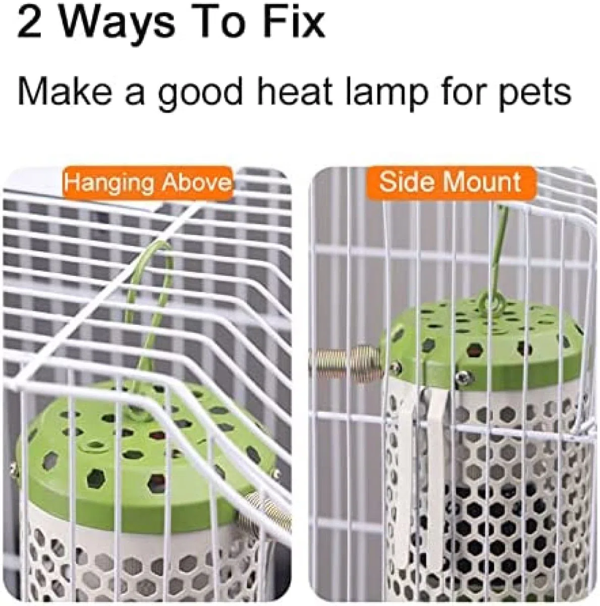 Bombilla de lámpara de Calor Ajustable de 100W, Calentador de lámpara de calefacción para Reptiles, Calentador de pájaros con Pantalla antiescaldaduras y línea antimordidas